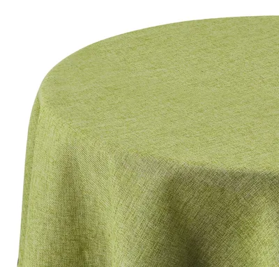 Produktbild von Tischdecke Leinenoptik Ø 140 cm Wasserabweisend Abwaschbar Grün Rund
