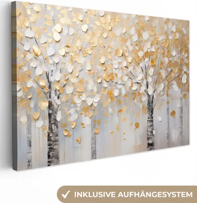 Obrázek produktu pro OneMillionCanvasses® - Plátna - Stromy - Akvarel - Umění - Příroda, nástěnné dekorace, Obrazy do obývacího pokoje, 90x60cm