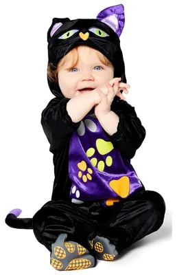 Produktbild von Halloween Katzen Kostüm für Babys Kindergröße: 62-68