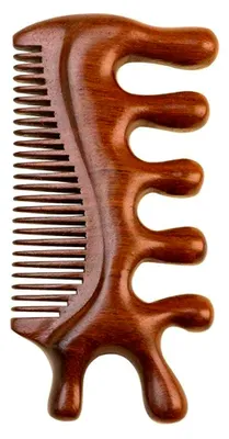 Produktbild von Holz-Massagekamm und Gua Sha Kamm für Kopf- und Haarmassage