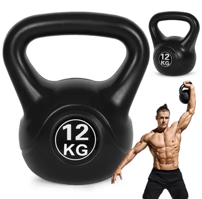 Productafbeelding van Kettlebell, 12 kg, geschikt voor krachttraining, gewicht, bal, gewicht, fitness, MOVEPRO