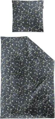 Produktbild von Irisette Mako-Satin Bettwäsche-Garnitur Wave 8565  Farbe petrol  155x220+80x80cm