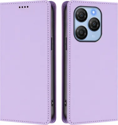 Image de Étui en cuir pour Blackview Shark 9, étui à rabat magnétique en cuirPolyuréthaneavec support, violet clair