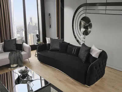 Produktbild von Sofa 4 Sitzer Luxus Designer Luxus Möbel neu schwarz Wohnzimmer Modern