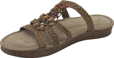 Produktbild von Damen Pantolette airsoft Sandale gepolstert Sandalette Sommer Schuhe Ledersohle, Schuhgröße:EUR 38