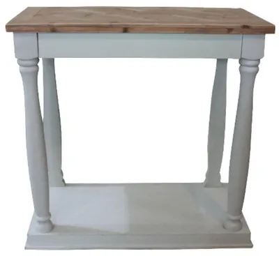 Zdjęcie produktu dla Konsola Casa Padrino w stylu rustykalnym, biała / naturalna, wymiary: 81 x 40 x 80 cm - Ręcznie wykonany stolik konsolowy
