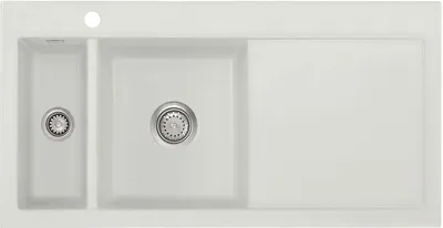 Produktbild von Flächenbündige Spüle MERA 100 F Alu Becken links - Handbetätigung