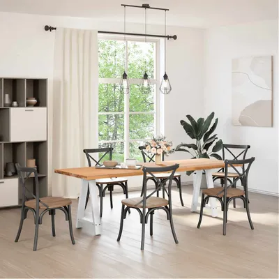 Immagine prodotto di Gambe per tavolo da pranzo a forma di A 2 pz bianche 60x(72-73) cm in acciaio