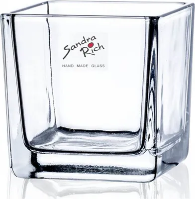 Produktbild von Sandra Rich Serie CUBE Vase Windlicht Glas Würfel eckig 8 cm