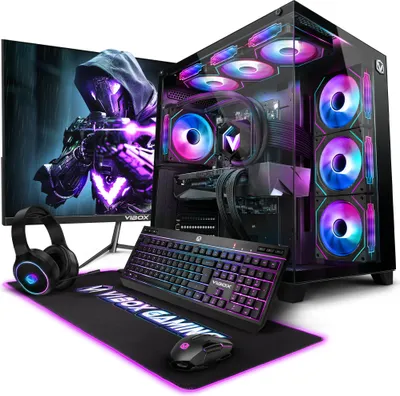 Produktbild von Vibox III-467 Gaming PC Set Komplett - Monitor 27 Zoll - Intel Core i7 12700KF 5,0 GHz - Nvidia RTX 5070 Ti 16 GB - 32 GB RAM - 1 TB NVMe M.2 SSD  - Windows 11 - WiFi 6 + Bluetooth 5.4