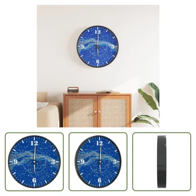 Immagine prodotto di The Living Store Orologio da parete con scala e lancette luminose blu Ø30 cm