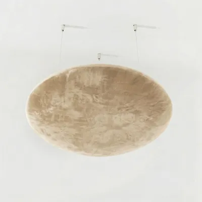 Imagen del producto de Panel acústico colgante, diseño circular, "LUNAR-Cinematic" | Panel absorbente de sonido [color crema]