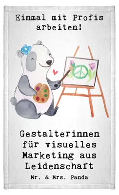 Produktbild von Mr. & Mrs. Panda Handtuch Gestalterinnen für visuelles Marketing Leidenschaft - Weiß - Geschenk, Klein, buntes, Frotteetuch, Gästetuch, Kleines