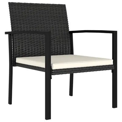Image de vidaXL Chaises de jardin 4 pcs. Poly rotin noir