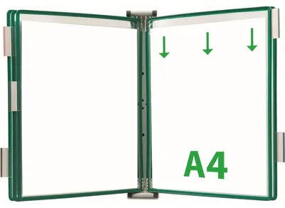 Produktbild von Wandsichttafelsystem A4 lichtgrau inkl. 5 Sichttafeln grün