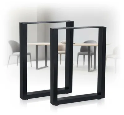 Zdjęcie produktu dla Rama stołu Mucola zestaw 2 płóz do stołu stalowa podstawa stołu nogi stołu płoza rama industrialny design - czarny 40x43 cm