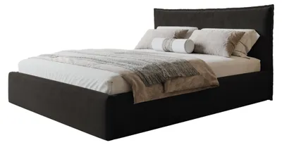 Produktbild von Bett Rimini 90x200, Bettkasten und Holzrahmen, Amor-Samtstoff, Schwarz