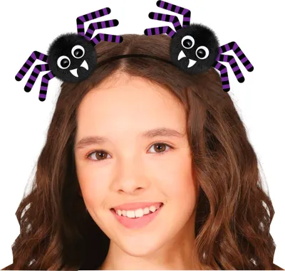 Produktbild von Halloween Spinnen Haarreif Kreative Spinnenoptik Lustige Kostümerzierung Niedliche Deko Tierisch Schwarz Lila, Farbe: Schwarz