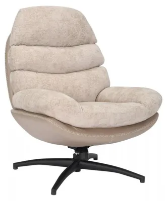 Image de Fauteuil en tissu "Giselle" - Beige - l 77 x H 101 cm