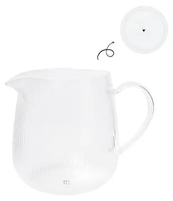 Produktbild von Krug, Saftkanne RIBBED mit Streifenrelief für 800ml Glas  Bastion Collections