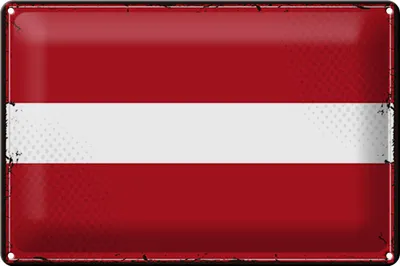 Produktbild von Blechschild Flagge Lettland 30x20cm Retro Flag of Latvia