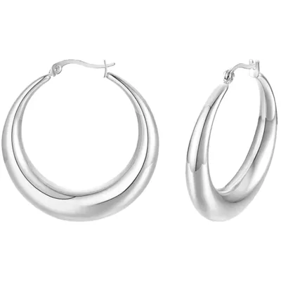 Produktbild von Ohrcreolen Ohrschmuck Damenohrringe Creole Hoop Ohrringe Ø 38 mm GESCHENKIDEE, Sterling Silber 925, inklusive Geschenkschachtel