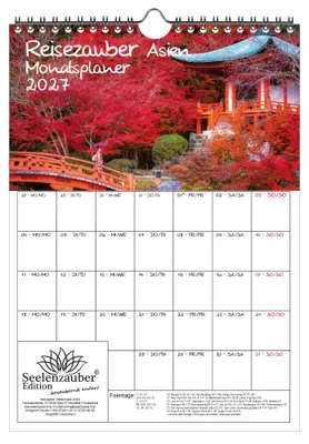 Produktbild von Reisezauber Asien Planer DIN A4 Kalender für 2027 Urlaub Reise Stadt und Land - Seelenzauber