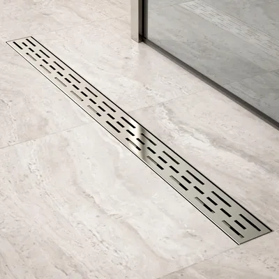 Produktbild von Duschablauf – 90 cm – Standardrost – Edelstahl – mit Flansch