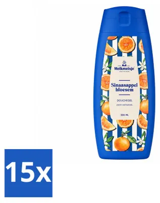 Imagen del producto de 15 unidades de gel de ducha Melkmeisje, aroma flor de naranja, 300 ml - Paquete económico
