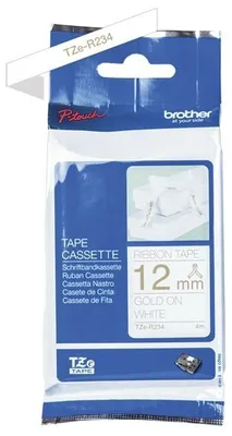 Immagine prodotto di Brother TZE-R234 nastro per etichette Oro su bianco