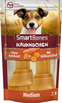 Produktbild von Kauknochen Medium SmartBones 2er Pack Süßkartoffel ohne Rohhaut