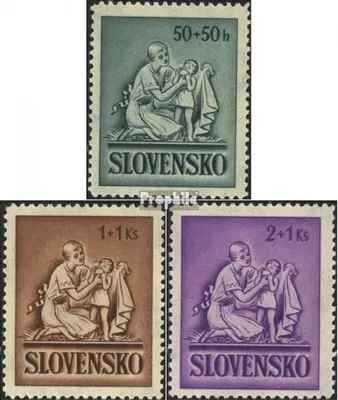 Produktbild von Briefmarken Slowakei 1941 Mi 91-93 (kompl.Ausg.) postfrisch Kinderhilfe