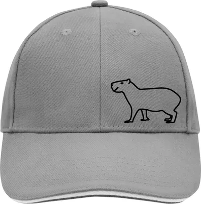 Produktbild von Huuraa Cappy Mütze Capybara Silhouette Dark Grey/White Baumwolle 6-Panel Kappe Geschenkidee