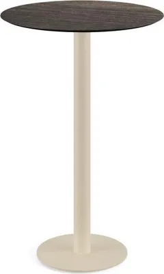 Image de Table de bar Urban avec structure couleur sable et plateau en stratifié haute pression (HPL) aspect bois lavé, Ø 70 cm, 1 pièce