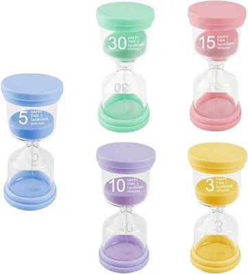 Produktbild von Sanduhr Set 5 Stück - 3, 5, 10, 15 und 30 Minuten Timer
