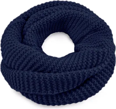 Produktbild von Damen Loopschal Strickschal Schlauchschal Winterschal einfarbig Neverless® navy unisize