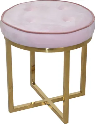 Produktbild von Hocker - Sitzhocker in Messingfarben/Sitzfläche Rose