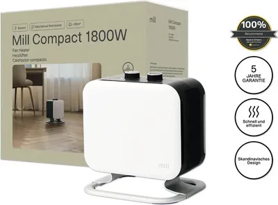 Produktbild von Mill CUS1800MECWA, Elektrischer Raumheizlüfter, Keramik, 1,4 m, Drinnen, Flur, Weiß