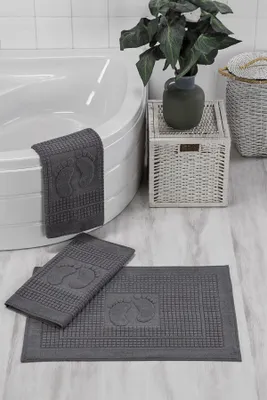Image de Mijolnir, Orma - Anthracite, ensemble de tapis de bain (3 pièces), anthracite, 100 % COTON,  50 x 70 cm
