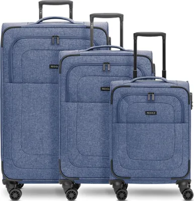 Productafbeelding van Redolz Essentials 12, driestuksuitvoering, kofferset met 4 wielen, bestaande uit 3 koffers met expandeerbare compartimenten