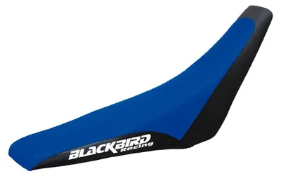 Image de Housse de siège pour moto cross Yamaha YZ 125/250, modèles de 1993 à 1995, couleur bleu/noir, marque Blackbird