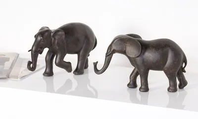 Obrázok produktu pre GILDE Figúrka, slon, syntetická živica, hnedá, , 2 kusy ako na obrázku, š. 26 cm 59474