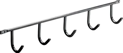 Produktbild von Hettich Garderobenleiste 5 Haken Stahl 35 x 5,2 x 3,5 cm schwarz