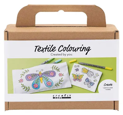 Produktbild von Creativ Company Bastelset Textil Dekorieren Schmetterlinge Pastellfarben - Kreativset