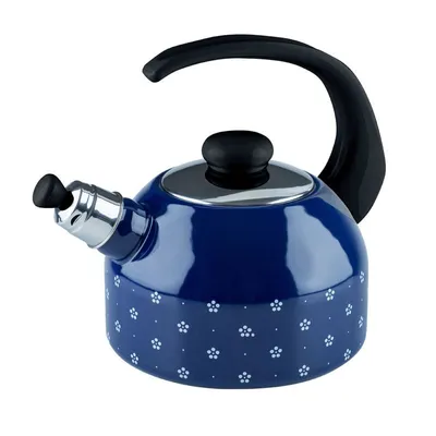 Produktbild von Riess Emaille Flötenkessel Plus 2 l Dirndl Blau