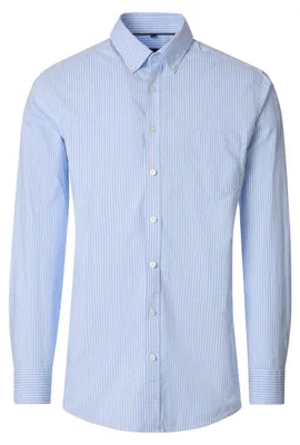 Produktbild von CASAMODA Herren Freizeithemd Langarm Button-Down Blau gestreift L