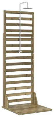 Image de Douche d'extérieur vidaXL 225 cm en bois de pin imprégné et acier inoxydable