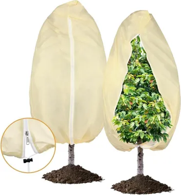 Productafbeelding van Winterbescherming voor planten, ademend, 85g/m², met rits, beige, 120x180 cm