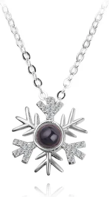 Produktbild von INF Halskette Schneeflocke mit „Ich liebe dich“ in 100 Sprachen Silber