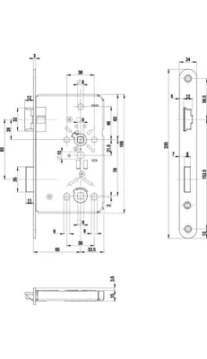 Obrázok produktu pre BKS ZT zadlabávací zámok 0515 BAD 24/ 60/78/8mm DIN L strieborný rd Kl 3 zinkový odliatok - B-05150-43-L-1